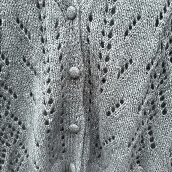 Women's Green Knit Cardigan Sweater, Size Medium - Picture 2 of 3